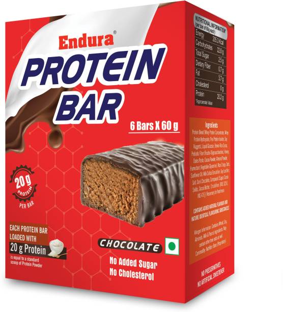 Endura Chocolate Protein Bar - 20 g Protein (6 X 60 g) Protein Bars