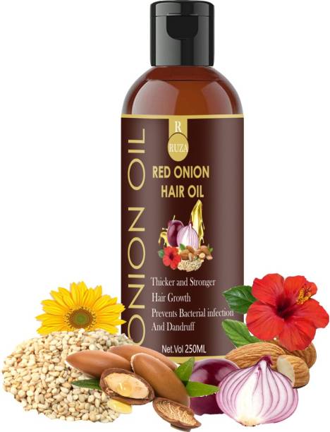 RUZA Onion Oil for Hair Regrowth & Hair Fall Control Oil With 16 Essential oils |Hair oil -Men & Women Hair Oil (250 ml) Hair Oil