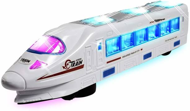 Toyvala Emu Bump and Go High Speed Train For Kids With 3D Lights & Music