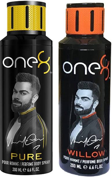 one8 by Virat Kohli Pure+Willow Body Spray 200ml*2 pcs TP5041 Body Spray  -  For Men