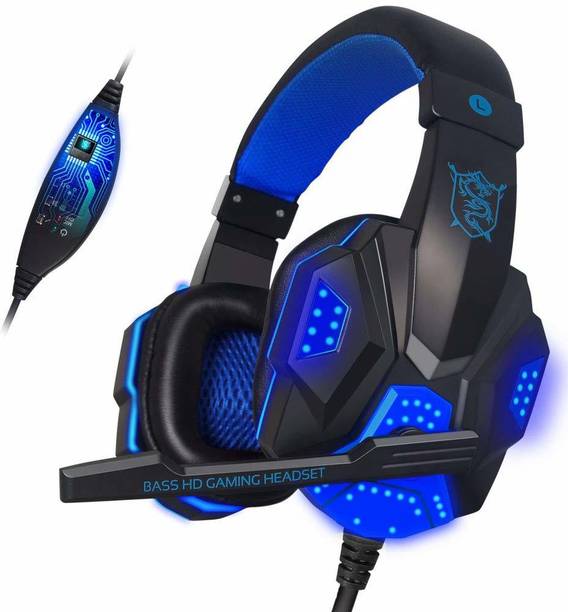 Top Headset Under 1500 cheap price 5stars Flipkart in India 94 Bluefinger Gaming Headset with Mic and LED Light 3.5 mm Wired Jack Over-Ear Wired Gaming Headset