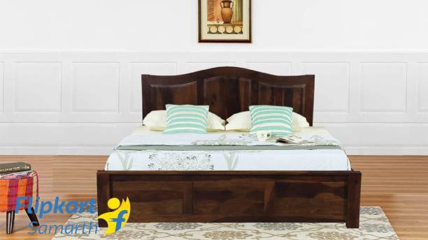 Vintej Home Iris Box Sheesham Solid Wood Queen NA Bed