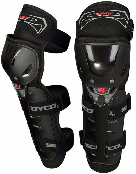 SCOYCO K11 Adjustable Knee and Shin Guards Protection Guard with Pads Flexible Breathable High-Impact Knee Pads for Motorcycle/Bike Knee Guard Free Black