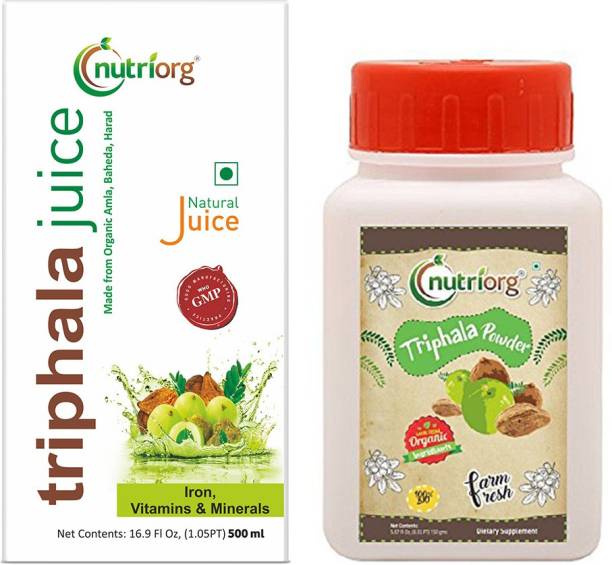 Nutriorg Triphala Juice & Certified Organic Triphala Powder 100g (Combo Of 2) Combo