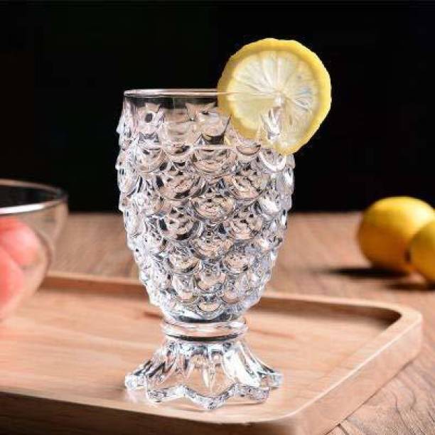 MHDENTERPRISE (Pack of 6) Crystal Clear Pineapple Shaped Whiskey Glasses 180 ML 6 PCS Glass Set Whisky Glass