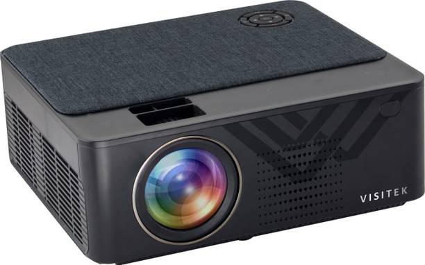 VISITEK V6 Smart Android HD 720p (1080p Support) | 3300L (390 ANSI) & 210 " (5.3 m) Large Display LED Projector | AV, VGA, 2X HDMI, USB, mSD |Android 6 | wifi |Bluetooth| 4D Keystone | ( V46V63 ) (3300 lm / 2 Speaker / Wireless / Remote Controller) Portable Projector