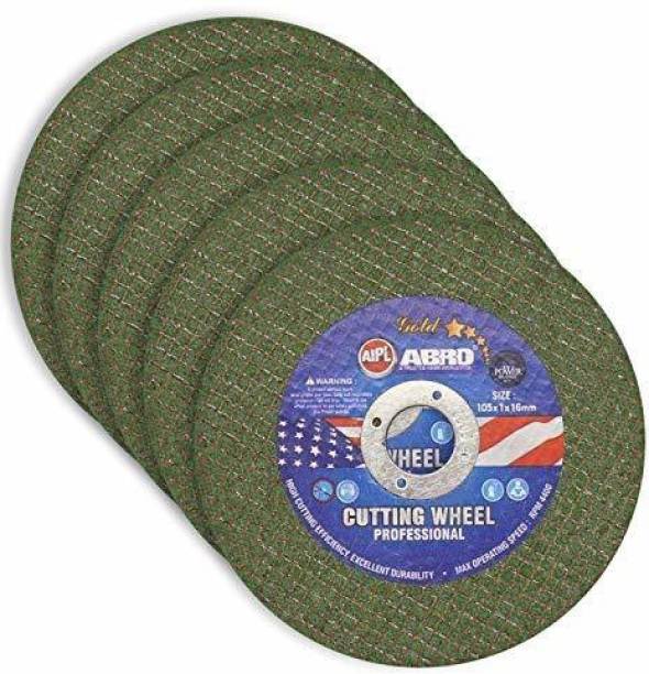 ABRO CW-0401-G Cut Off Wheel 4" x 1mm Ultra Thin Cutting Disc for SS, MS, Stone & Cast Iron 105mm x 1mm x 16mm (5 Pcs, Green) Metal Cutter