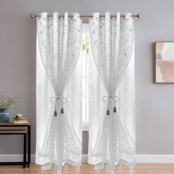 JVIN FAB 152.4 cm (5 ft) Polyester Blackout Window Curtain (Pack Of 2)