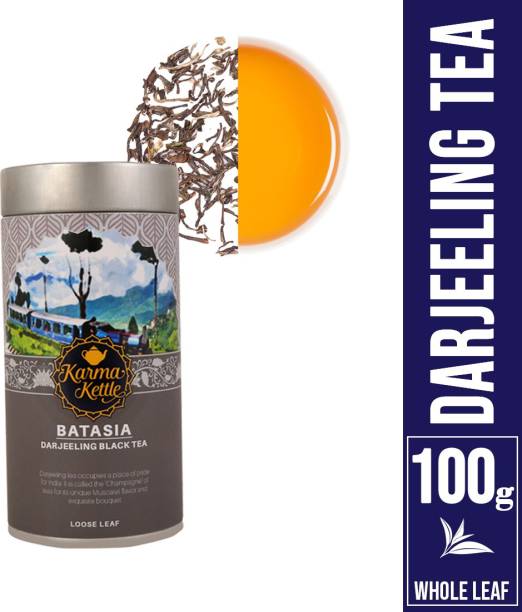 Karma Kettle Batasia - 100 % Pure and Fresh Darjeeling Black Tea, Single Estate Unflavoured Black Tea Tin