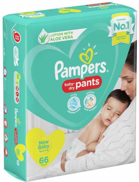 Pampers BABY DRY PANTS, SIZE XS FOR NEW BORN, 66 PCS PA...