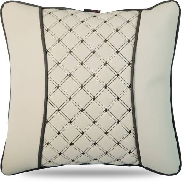 AutoFurnish Beige Leatherite Car Pillow Cushion for Universal For Car