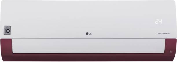LG 1 Ton 3 Star Split Dual Inverter AC  - White, Maroon