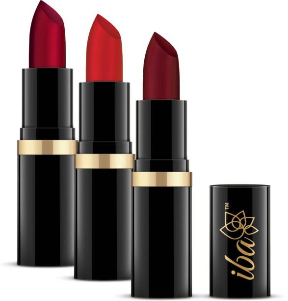 Iba Halal Care Moisture Rich Lipstick Combo Red, Maroon, Ruby (Pack of 3)