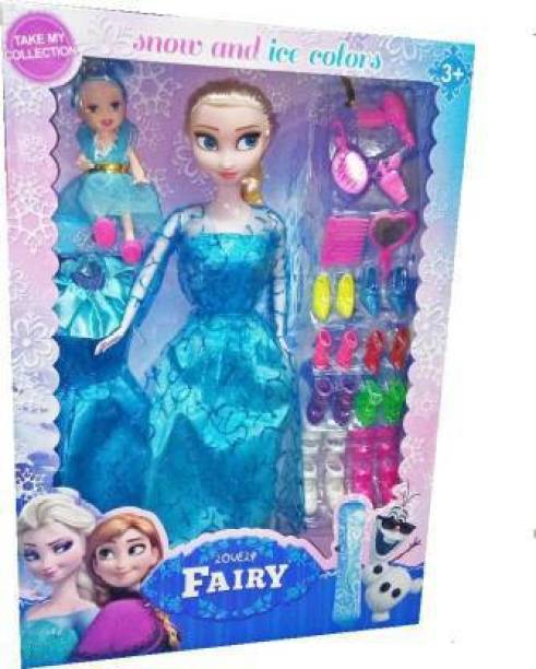 Jeevika Gallery Princess Elsa Fashion Doll With baby doll & accessories for girls (Multicolor)
