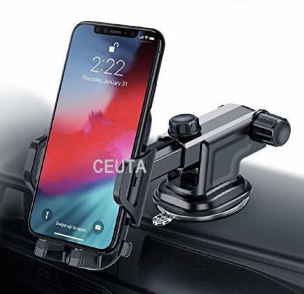 the easy shop Car Phone Mount, Dashboard Windshield Cell Phone Holder for Car with Vent Clip & Dashboard Pad, Strong Sticky Suction, One Button Release Car Cradle, Compatible 3.5"-6.5" Phone & Case Mobile Holder