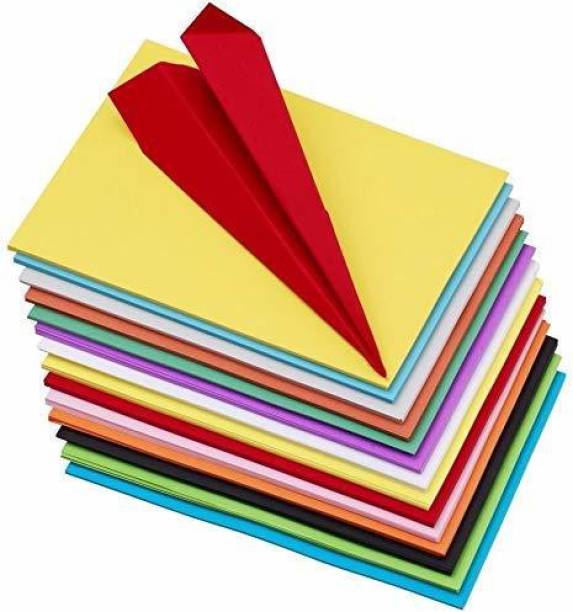True-Ally A4 Origami Sheets/Construction 90 GSM Paper Unruled both side colored for Origami, Scrapbooking, Hobby Crafts, Project Work etc. A4 90 gsm Origami Paper