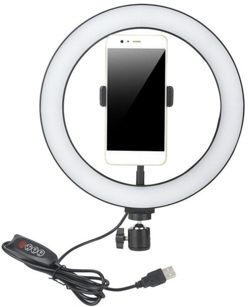 Big Bargain Store Portable Selfie LED Phone Ring Flash Fill Light Clip Camera pour iPhone Samsung White 