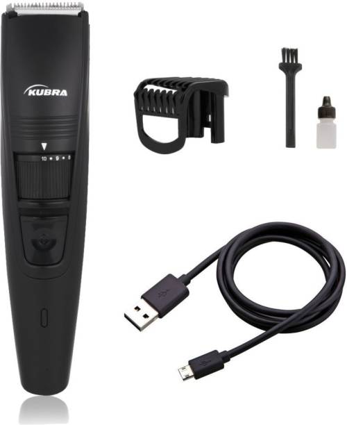 KUBRA KB-1016 USB Fast charging, 90 min runtime, Adjustable 20 Length Setting, Ultra Sleek Beard Trimmer for Men  Runtime: 90 min Trimmer for Men