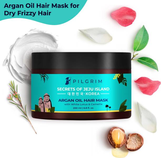 Pilgrim Argan Oil Hair Mask | with White Lotus & Camellia | Korean K-Beauty | Stimulates Hair Growth | Repair Dry-Damaged Hair | Deep Moisturizing Repair Mask | Sulfate Free