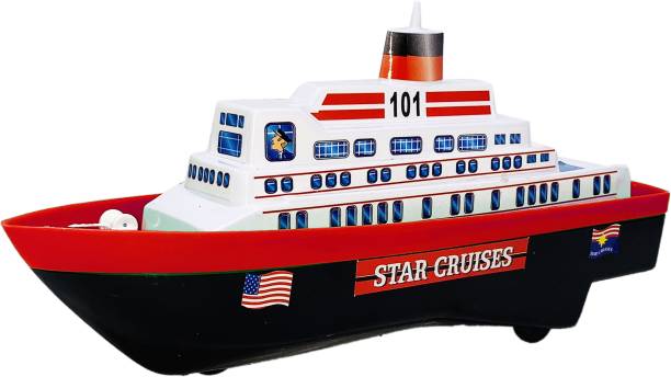 Miniature Mart Small Size Plastic Made Cruise Ship Scale Model With Pull Back & Go Wheel Toys | Made In India Toys |Toys Ship For kids | Use As Showpiece | Toy Ship For Boys | Safe Quality Toys For Children