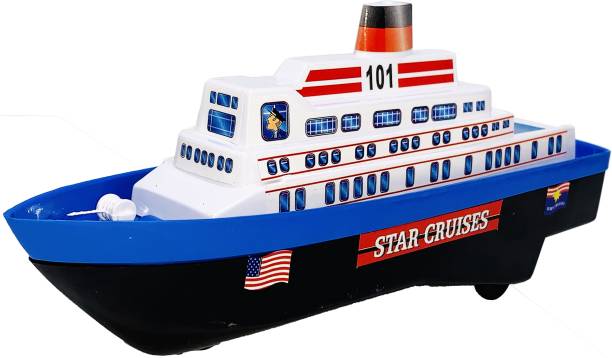 Miniature Mart Small Size Made From Plastic Star Cruise Scale Model Ship With Pull Back & Go Wheel | Made In India Toys |Toys Boats For kids | Use As Showpiece | Toy Boats For Boys | Safe Quality Toys For Children