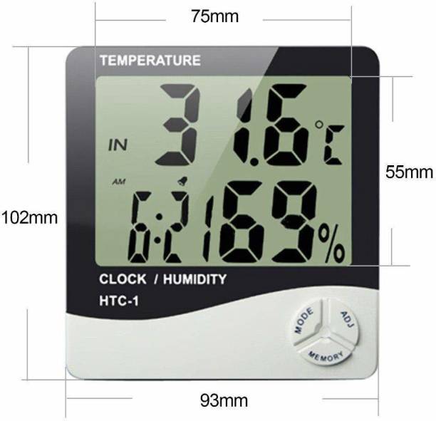thermomate HTC-1 plastic Temperature Humidity Time Display Meter with Alarm Clock HTC-1 Thermometer
