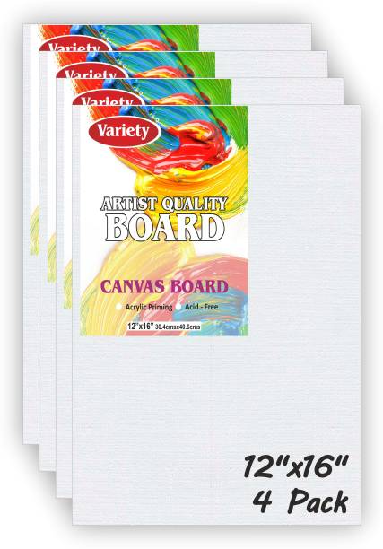 variety 12 X 16 BOARD CANVAS Cotton Medium Grain Board Canvas (Set of 4)