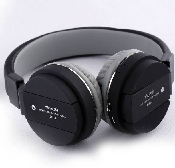 Top Headset Over The Head cheap price 5stars Flipkart in India 65 mafya SH-12 3D Thunder Sound Wireless Headphone Call Function Playback Bluetooth Headset