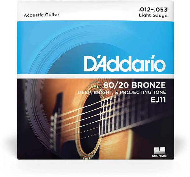 D'ADDARIO Acoustic EJ11 {.012-.053_Light Gauge} 80/20 DEEP, BRIGHT & PROJECTING TONE_Stainless Steel Material Guitar String
