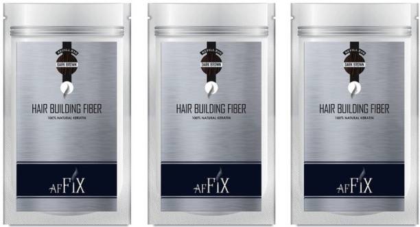 Affix Hair Fiber and Hair Volumizer For Hair Loss Dark Brown Refill Pack of 180 gms ( 60 gms Each) Affix_2024 Extreme Hair Volumizer Hair Building Fiber