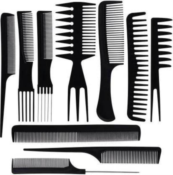 MAYU 10Pcs Pro Salon Hair Cut Styling Hairdressing Barbers Combs Brush Set