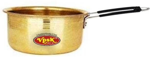 VPSK heavy pure brass saucepan/brass pot capacity 1.5 ltr speacialy for making tea or boiling water Pot 18 cm diameter 1.5 L capacity