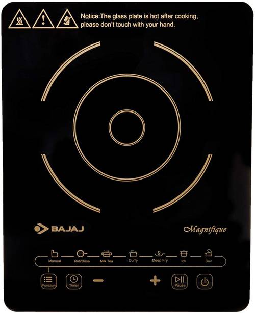 BAJAJ Induction Cooker Black and Gold Induction Cooktop