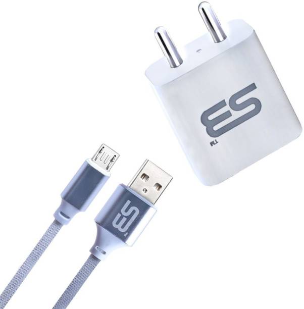 SB Power Adapter, Wall Charger 3.1A with Micro USB Data & Sync Cable Silver, 5 W 3.1 A Multiport Mobile Charger with Detachable Cable