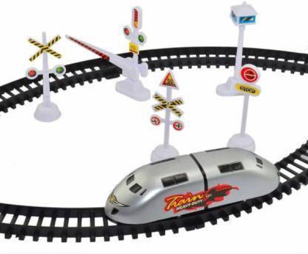 Psb Speed Metro Bullet Train with Flyover Track and Signals Battery Operated Train Toy For Kids, Kids Train Track Set (Multicolor)