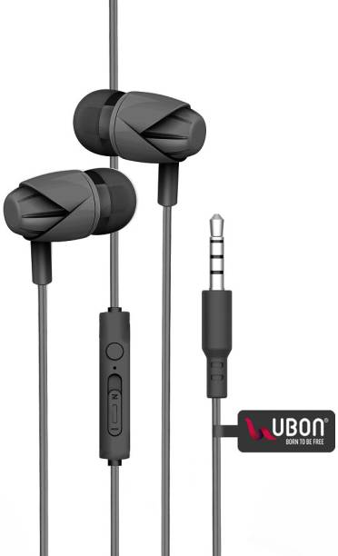 Ubon Titanium HB-33 Comfortable & Lightweight Earphone, Black Wired Headset