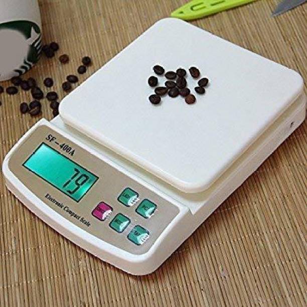 AJ HUB Electronic Digital 1Gram-10 Kg Weight Scale Lcd Kitchen Weight Scale Machine Measure for measuring fruits,shop,Food,Vegetable,vajan,offer,kata,weight machine Weighing Scale for grocery,kata,taraju,shop,computer kata,tarazu,jewellery,sabzi, Weighing scale (White) (adaptor included) Weighing Scale