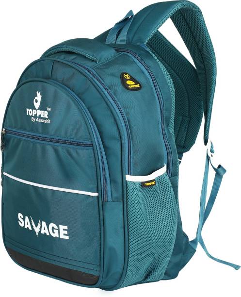 Topper Aqua Savage Green / airport blue Stylish School Bag with Rain Cover Waterproof | School College Bags for Boys | Tourister Travel Bags Men |6th to 12th lightweight school beg |school bags with 3 compartment |school bags for boys with rain cover | 8th 9th 10th 11th class school bags latest Waterproof School Bag