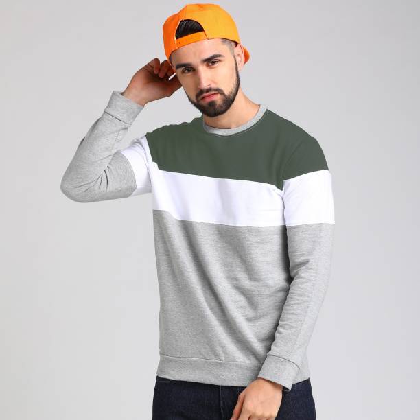 SKITTZZ Full Sleeve Color Block Men Sweatshirt