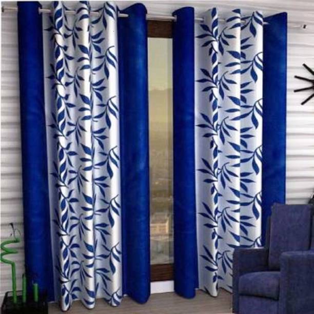 Home Trends 214 cm (7 ft) Polyester Semi Transparent Door Curtain (Pack Of 2)