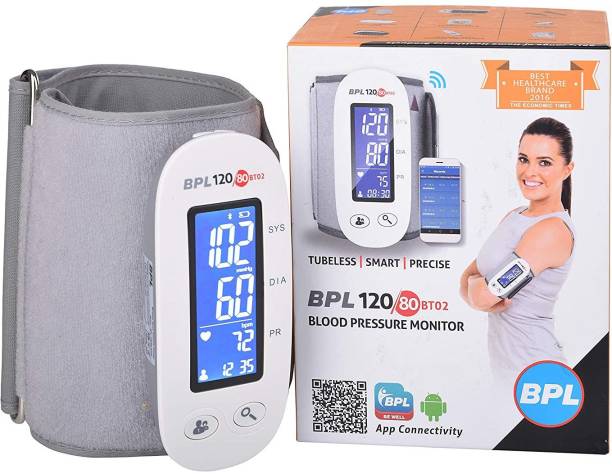 BPL Medical Technologies 91MED197 120/80 BT-02 Bluetooth Enabled Arm Type Blood Pressure Monitor with Tubeless Technology Bp Monitor