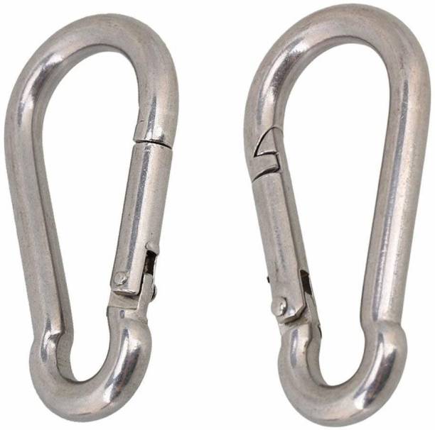 Fitness Guru Heavy Duty 8MM Thick Stainless Steel Carabiner Snap Hook for Hiking/Camping/GYM Locking Carabiner
