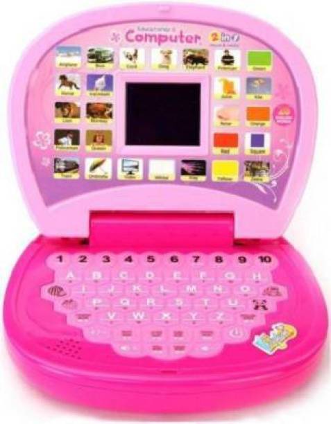 jojoss Easily Learning ABC And 123 Mini Laptop With LED Display And Music (Pink)