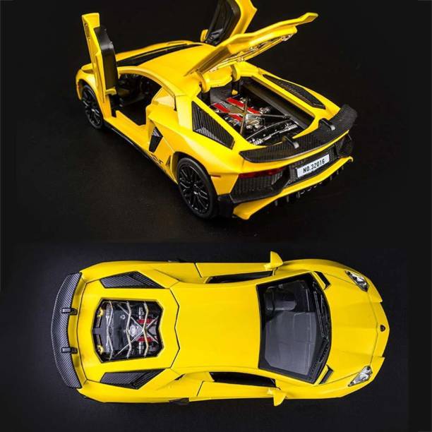 Galactic 1:32 Die Cast 4 Wheel Drive Metal Car Pull Back with operable Doors/ Engine Cover/ Tail with Front and Rear Light & Music Great Gift for Kids LP 750 Pack of 1( Multicolor)