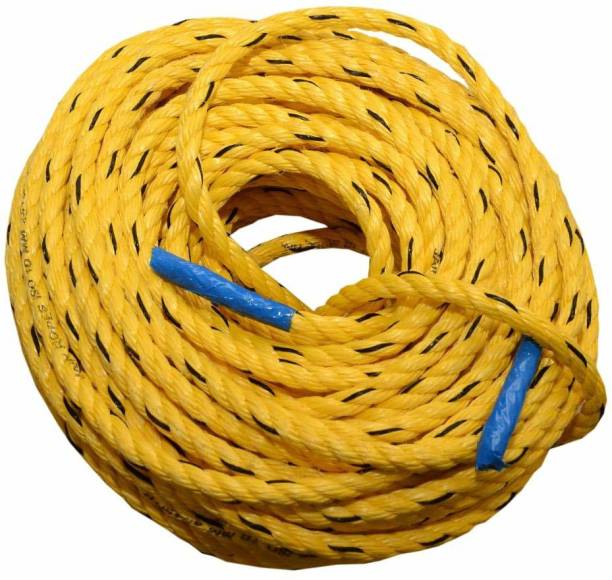 Eos Twine Rope String Polymore Twisted Braided ( Yellow , 12 mm) Battle Rope