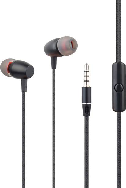 Kubra Boom-104 Wired Earphones with Mic, 3.5mm Jack and Braided Cable Wired Headset