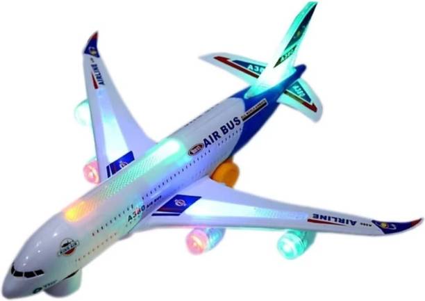Fanatic Store Airbus A380 Airplane Model Toys With Loud Musical Flashing Light Automatic Airplane Electric Plane For Children