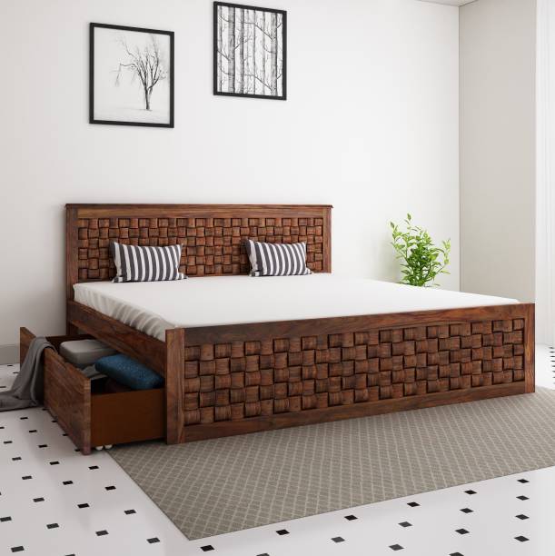 Homecrest Weave Solid Wood King Drawer Bed