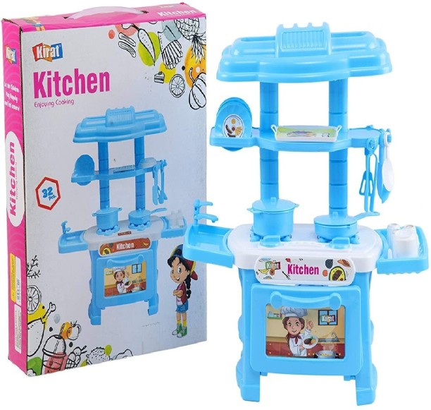 Blue wetepuxi Kids Kitchen Set Kids Toys Age 3 4 5 6 