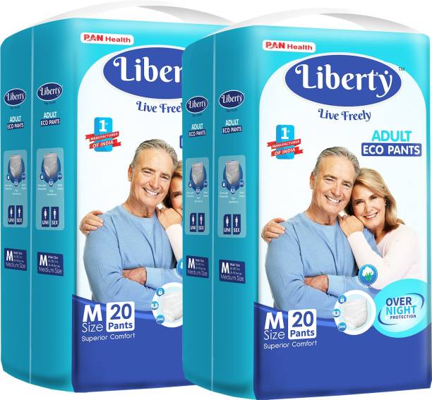 Liberty Eco Adult Diaper Pants Unisex Waist Size (61-115 cm | 24-45 Inches) Adult Diapers - M